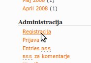 Registracija Link "Registracija"